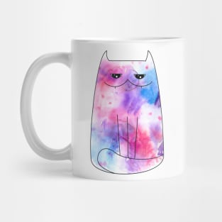 Watercolor gloomy cat Mug